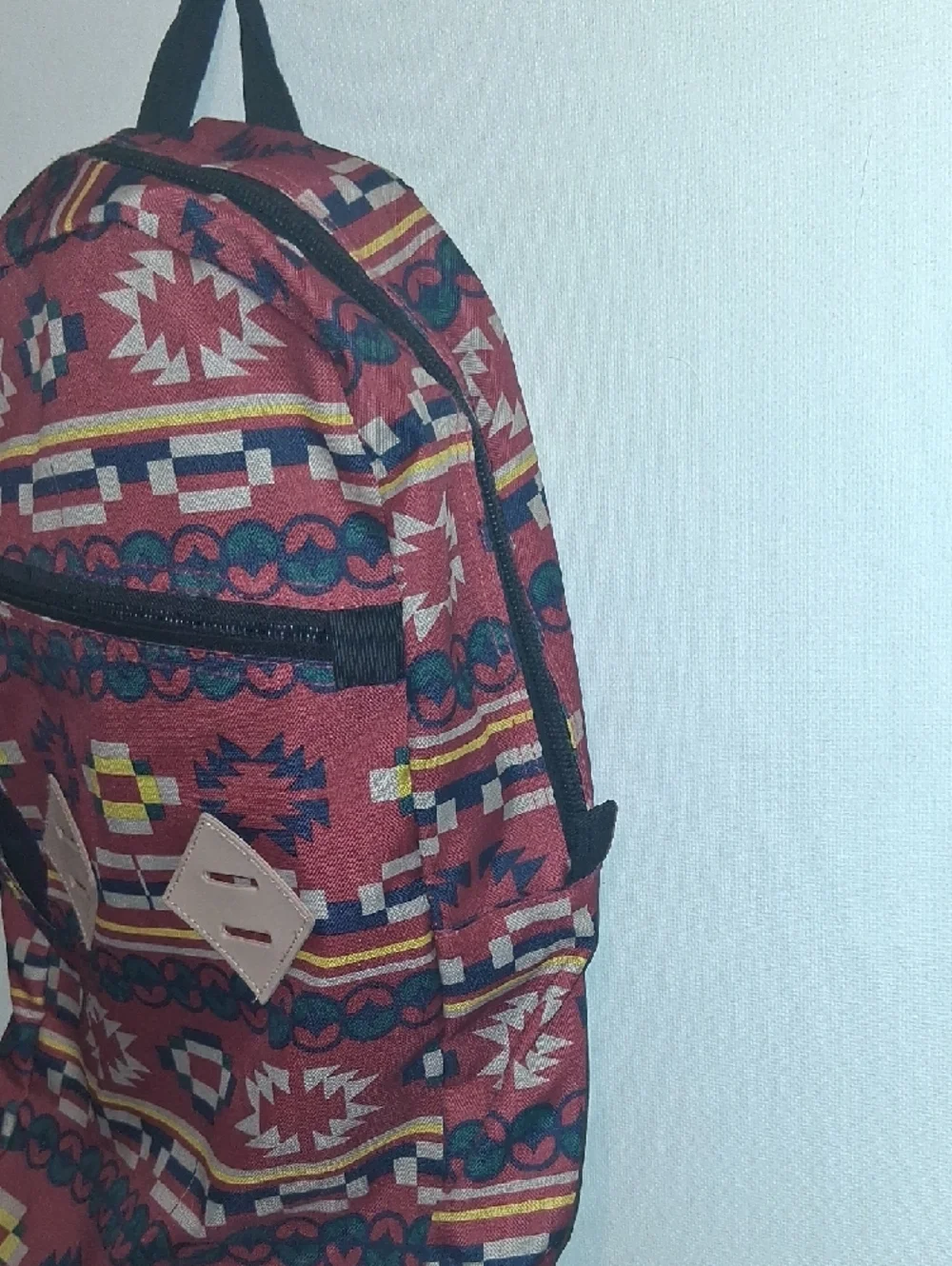 Men's Rust-Red Geometric Pattern Backpack - Unbranded - Picture 5 of 9